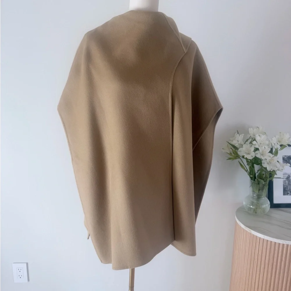 NWT COS Tan Wool Cape One size - Picture 5 of 6